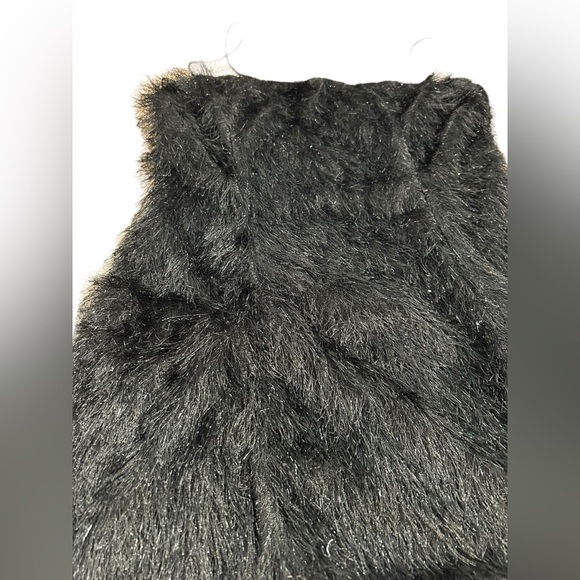 Princess Polly xx Socialite Black Mini Furry Shimmer Bodycon Dress Size US 4 - Picture 7 of 14